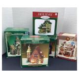 5 Christmas village houses
