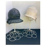 Metal hat displays & vintage hats, 16' tall