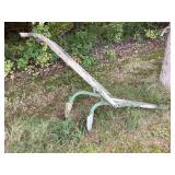 Double bottom horse drawn plow, 65' long