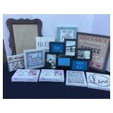 Variety of wall decor, picture frame, cherry