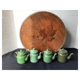 15' cheese box with hand painted maple leaf & 4