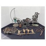 Old iron decor, sconces, brackets, ornate hinge &