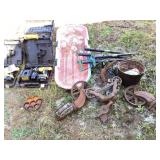 Iron castors, barn trolley, sleds, table legs,