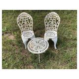 3 piece cast metal patio set for dolls or garden