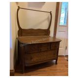 Antique wash stand with towel bar