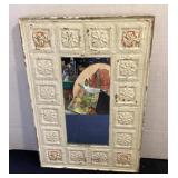 Decorative shabby chic mirror, 13 1/4x19 1/2'
