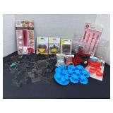 Cookie cutters, molds, pie crust crimper,