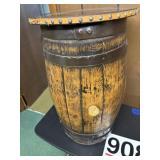 Wood barrel with flat top top 24 inches tall