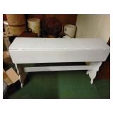 White foldable table (open 48"x27") (closed