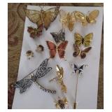 Butterfly and bug pins