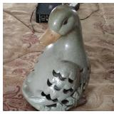 Lighted ceramic duck