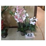 Artificial flowers in pots