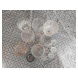 Champagne glasses and regular glasses