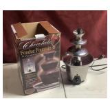 Chocolate fondue fountain.