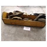 Wooden tool trough and tool belts