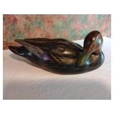 Hand painted wooden duck