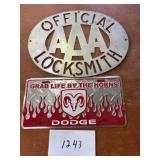 Triple A metal sign Dodge sign