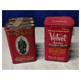 Antique cans of tobacco