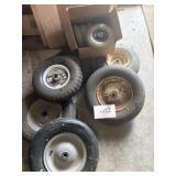 Various size tires for wheelbarrows trailers