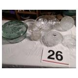 Glass cassarole, bowl, creamer, candy etc