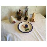 Chicken decor, chicken plate, cowboy chicken.