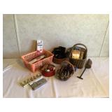 Sewing kits, wineglass stemware, assortment of