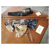 Sparta ski poles, flag, ski goggles and misc