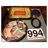 Corsica platter, stained glass hanging, plastic