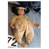 Porcelain Native American doll