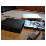 VCRs, DVD player, remotes