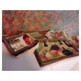 Decorative placemats and a runner