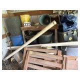 Chicken wire barrel, buckets miscellaneous