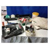 Boxes of paint supplies