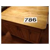 Rolling kitchen island w/drop leaf, drawer and