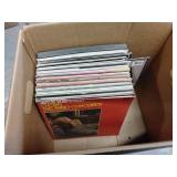 Box of records and record case