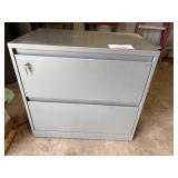 Metal two door cabinet with keys