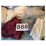 Bedding, bed cover, curtains and tablerunner