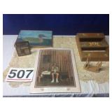 Vintage pictures and mail holder