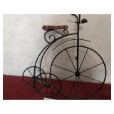 Metal and wood tricycle wall hanging