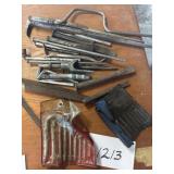 Allen wrenches chisels, miscellaneous tools