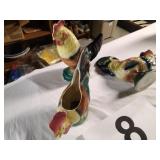 Rooster planters -  one marked Royal Copley