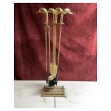 Gold fireplace tools