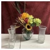 Center piece, vases