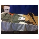 2 XL Coats, Green Coat has damaged collar,