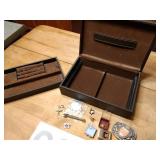 Jewelry box, buckles, pins, tie clip, etc