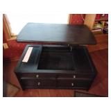 Coffee table that opens into table on wheels W45"