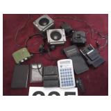 Computer speakers, calculators, radios, etc