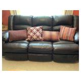 Black reclining couch pillows included