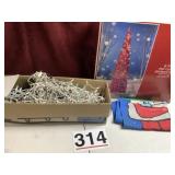 Christmas lights-red Christmas tree-flag