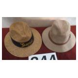 Stetson leather/suede hat and straw hat sz lg